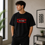 Trust No One Typography Unisex Oversized Black T-Shirt