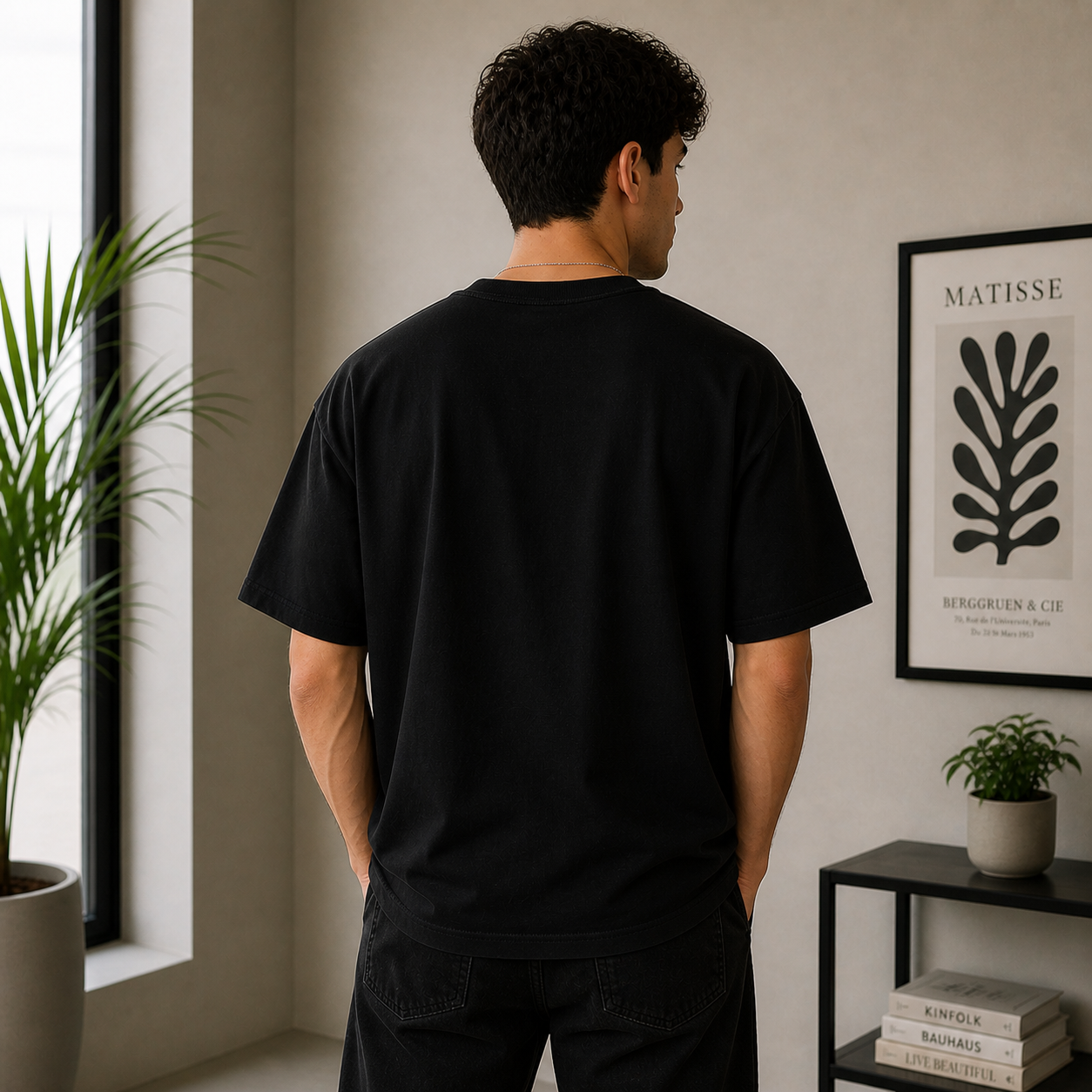 Gin & Tonic Oversized Black Premium Cotton T-shirt