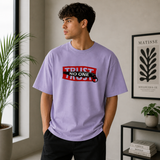 Trust No One Typography Unisex Oversized Lavender T-Shirt