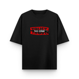 Trust No One Typography Unisex Oversized Black T-Shirt