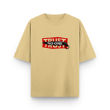 Trust No One Typography Unisex Oversized Beige T-Shirt