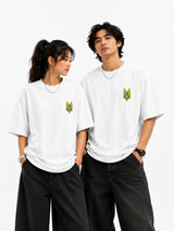 Two people wearing white t-shirts with a yellow balidan logo on a white background