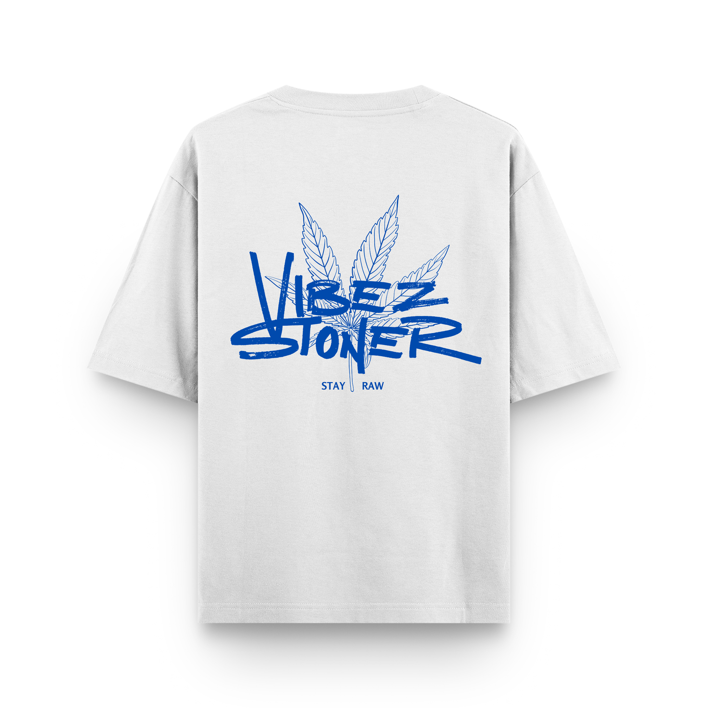 Vibes Stoner Oversized Graphic White Cotton T shirt