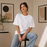 White Plain Oversized Cotton T-Shirt Unisex – Blank Essential