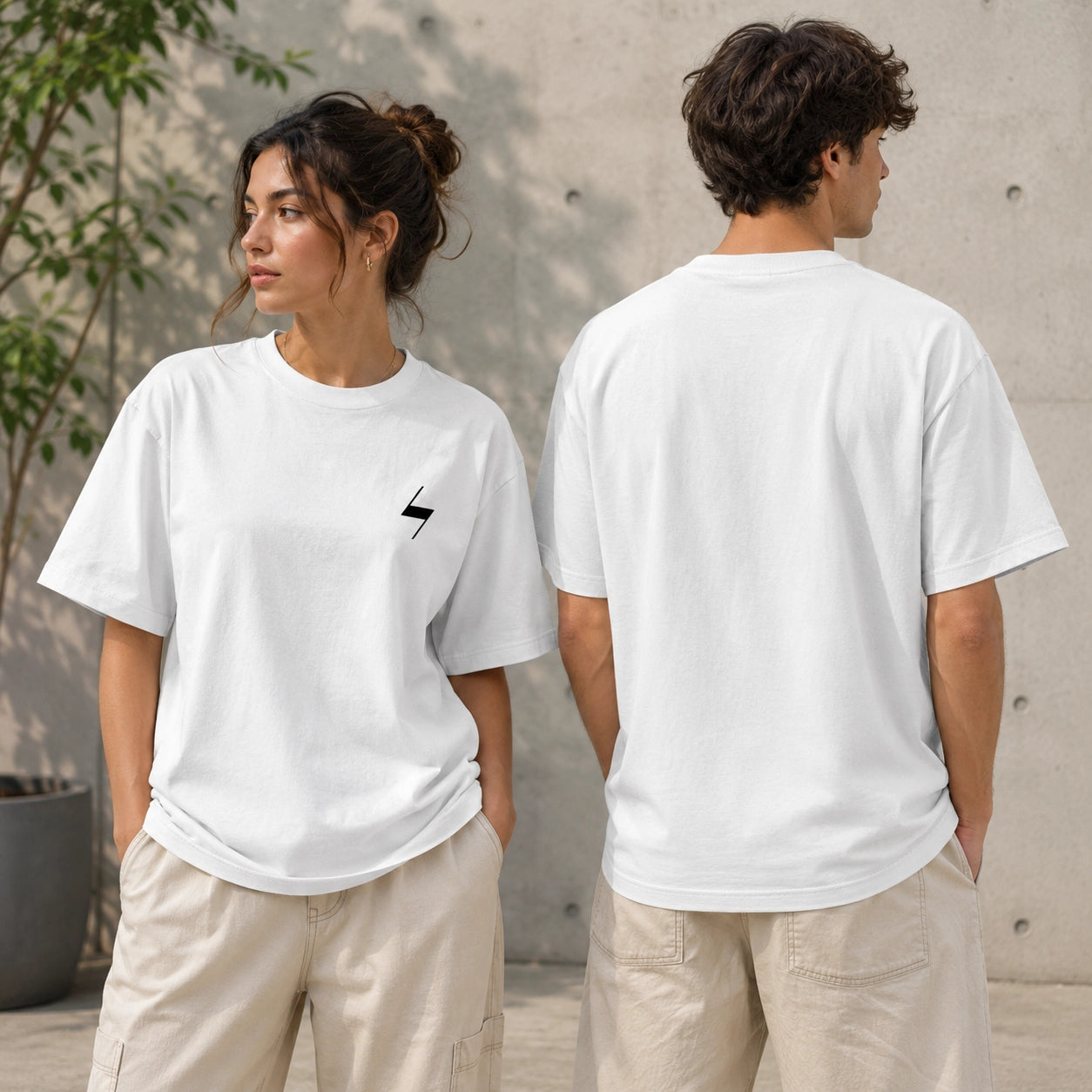 White Signature Oversized Cotton Unisex T shirt