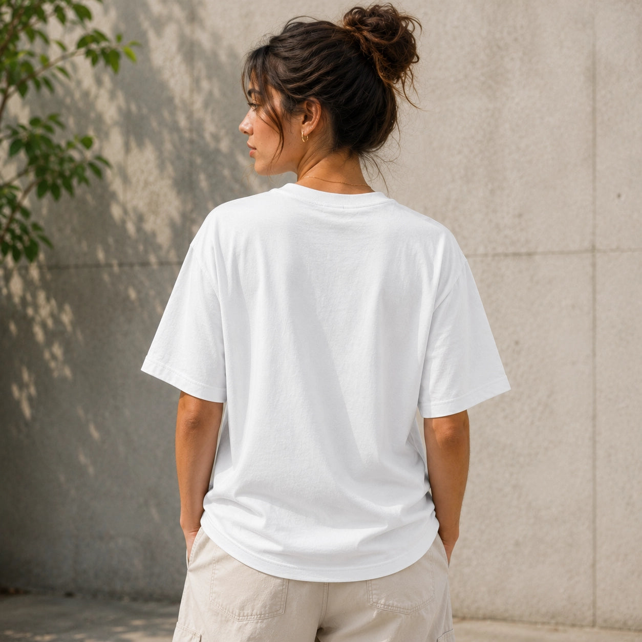 White Signature Oversized Cotton Unisex T shirt