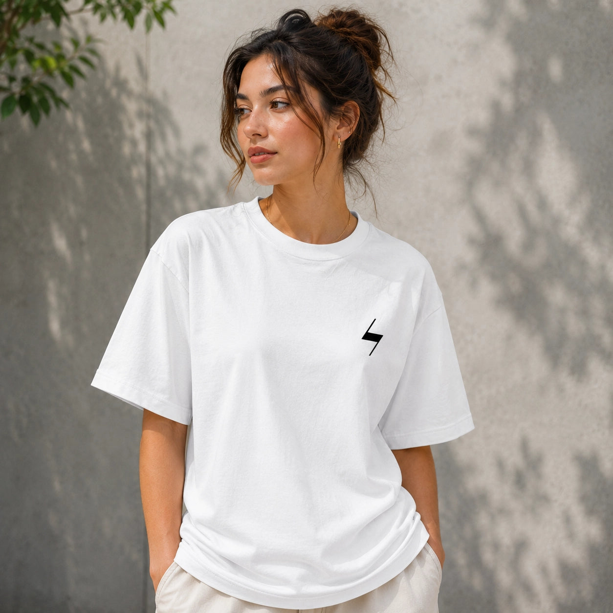 White Signature Oversized Cotton Unisex T shirt