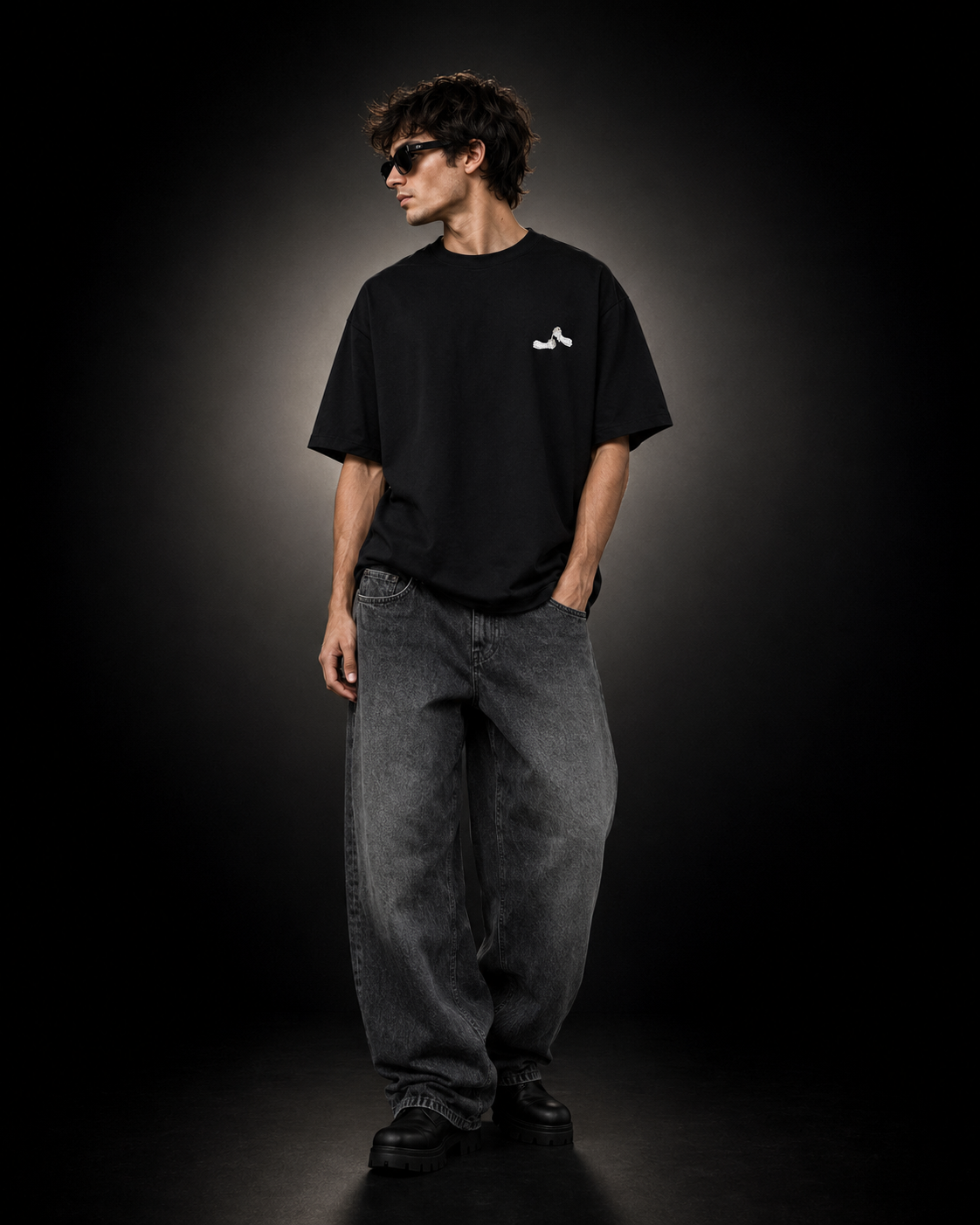 Why Not Me Rock Lee Edition Black Oversized T-Shirt