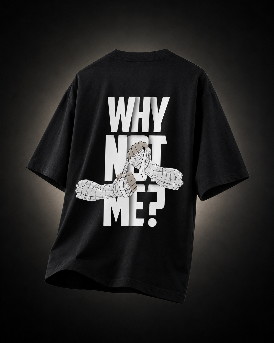 Why Not Me Rock Lee Edition Black Oversized T-Shirt