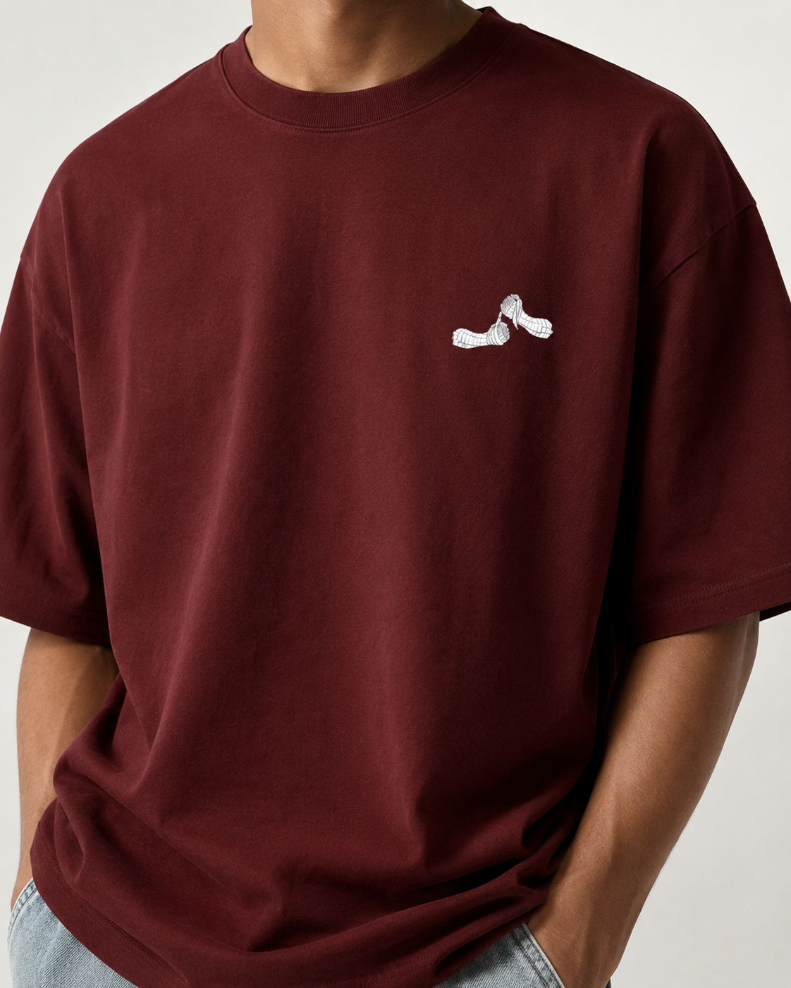 Why Not Me Rock Lee Edition Maroon Oversized T-Shirt