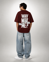 Why Not Me Rock Lee Edition Maroon Oversized T-Shirt