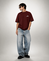 Why Not Me Rock Lee Edition Maroon Oversized T-Shirt