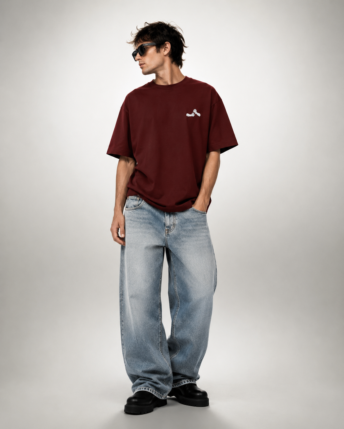 Why Not Me Rock Lee Edition Maroon Oversized T-Shirt