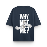 Why Not Me Rock Lee Edition Navy Blue Oversized T-Shirt