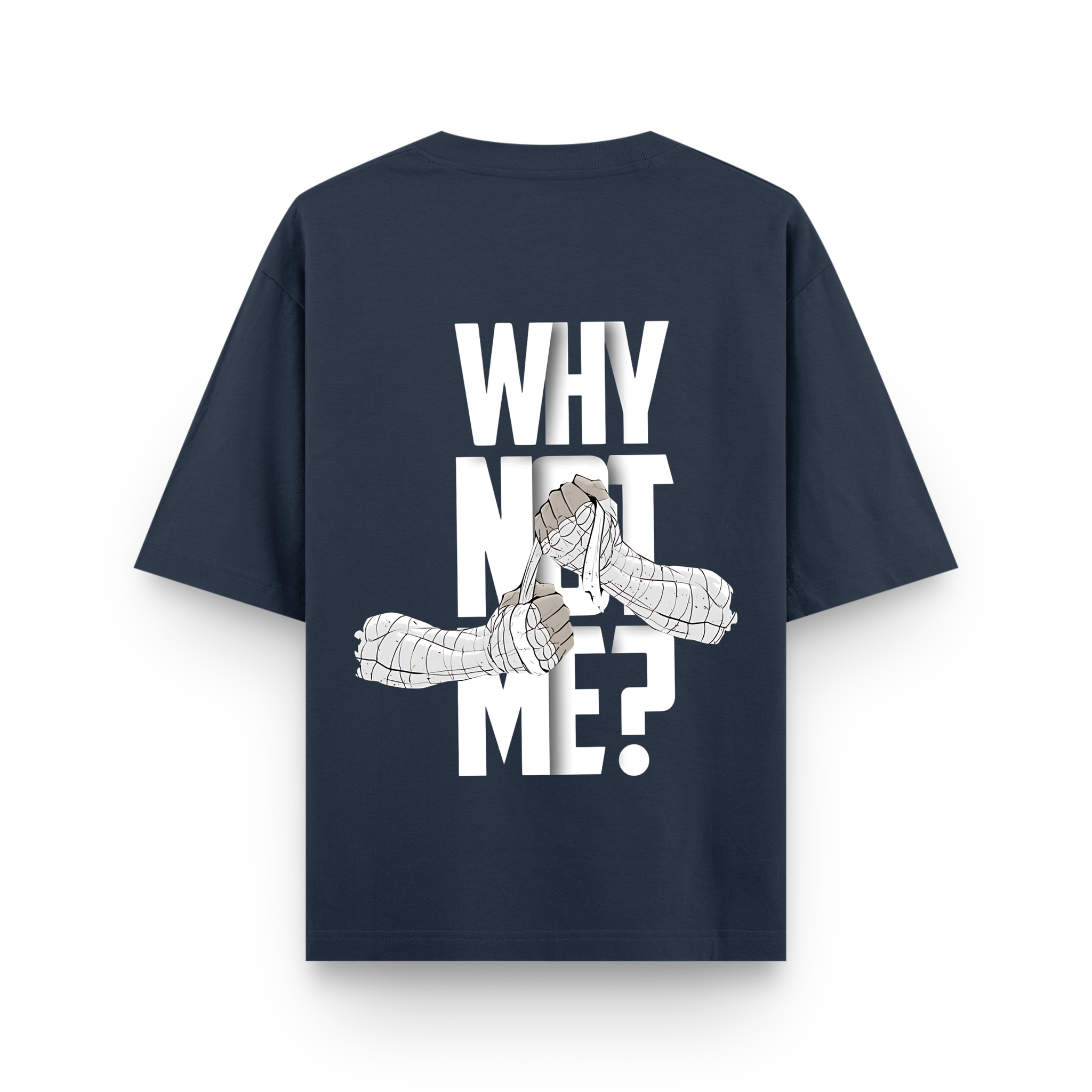 Why Not Me Rock Lee Edition Navy Blue Oversized T-Shirt