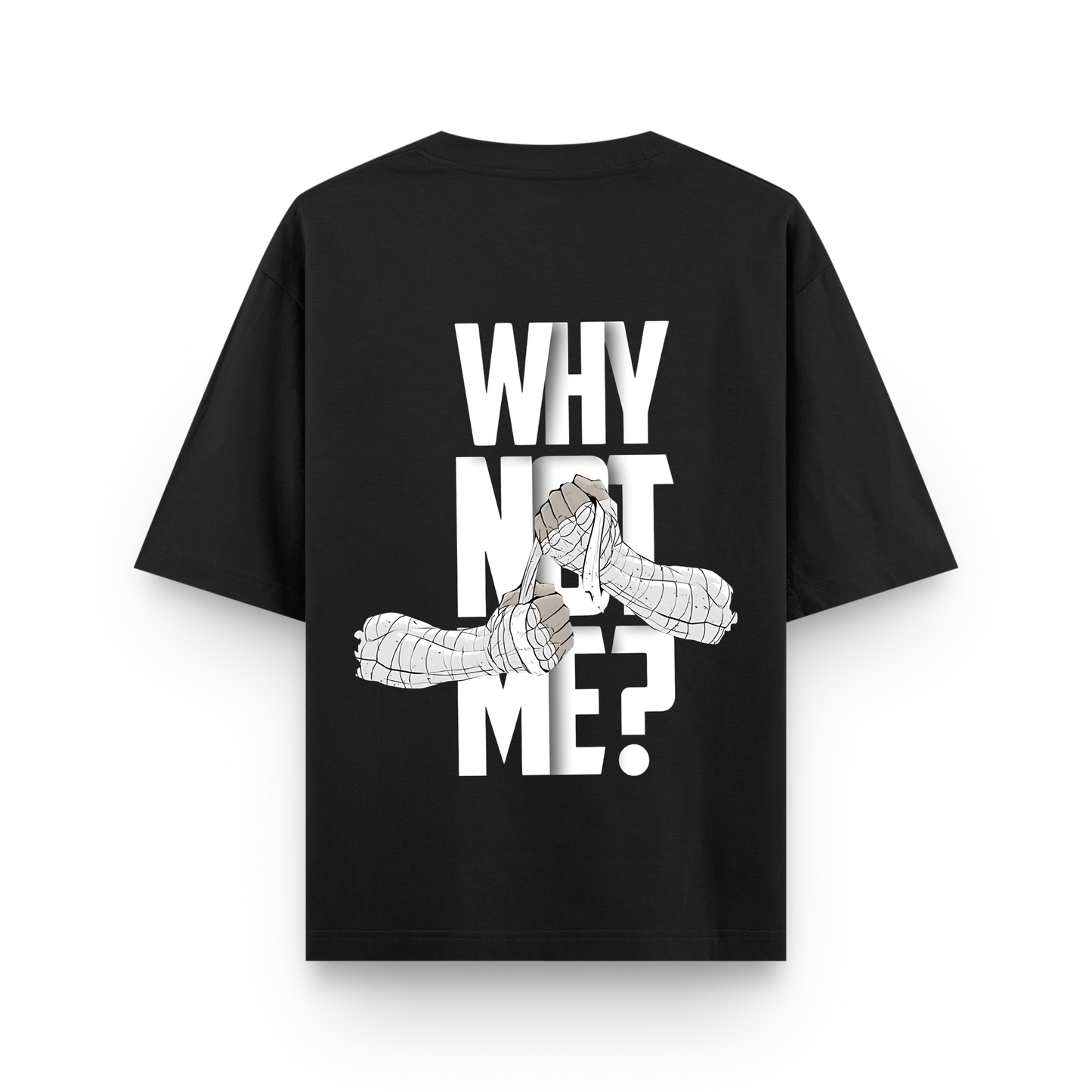 Why Not Me Rock Lee Edition Black Oversized T-Shirt