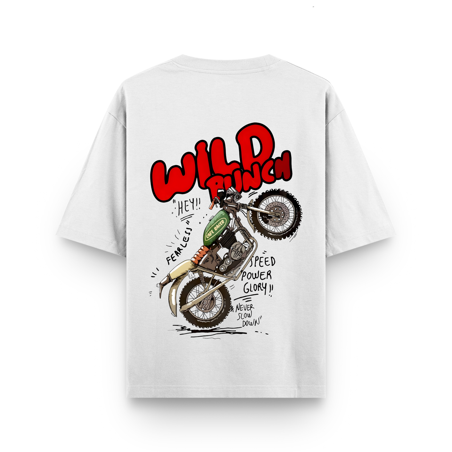 Wild Punch Rider Streetwear Oversized White T-Shirt
