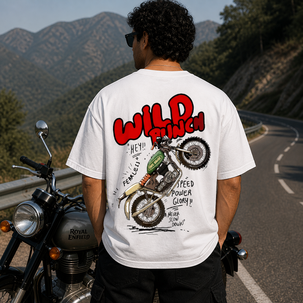 Wild Punch Rider Streetwear Oversized White T-Shirt