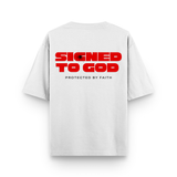 STG Signed to God Oversized Printed White T-Shirt