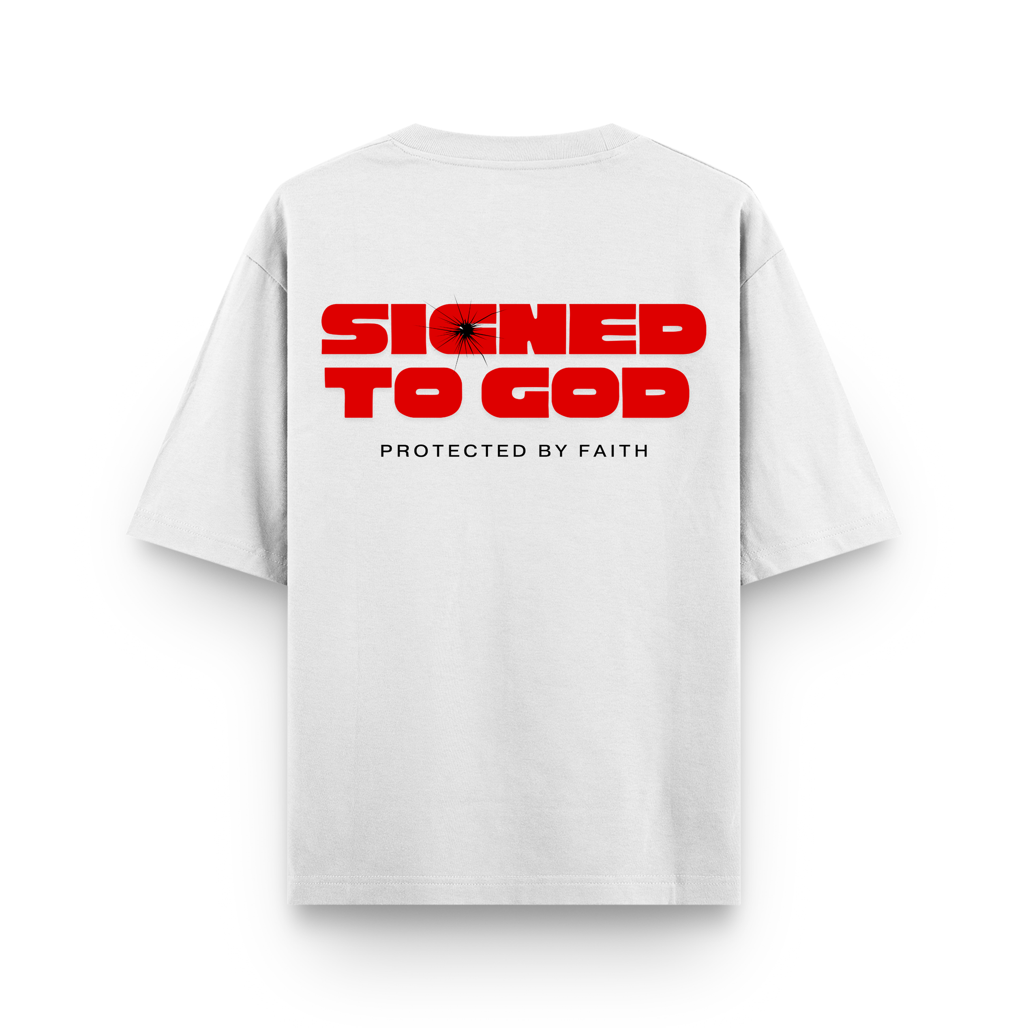 STG Signed to God Oversized Printed White T-Shirt