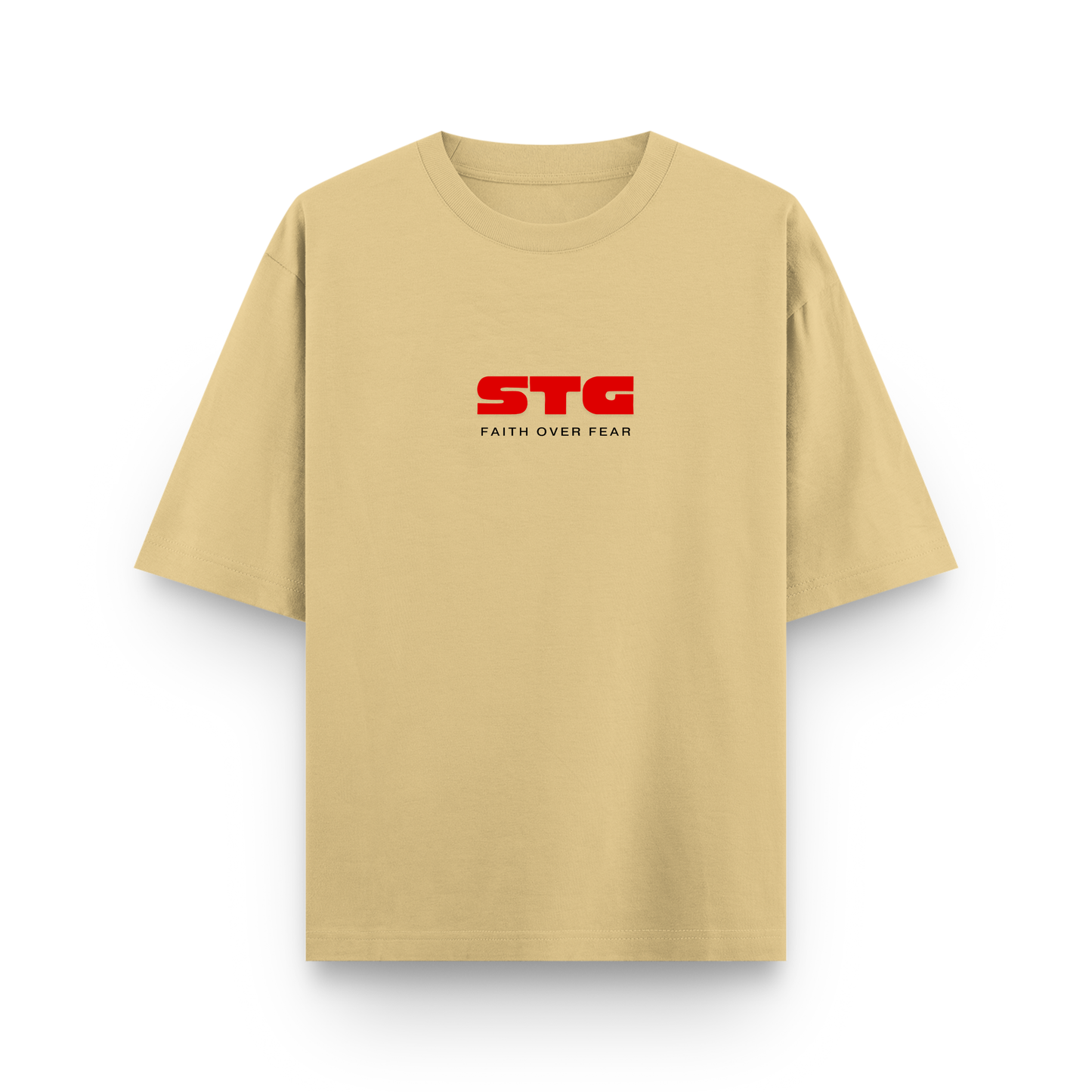 STG Signed to God Oversized Printed Beige T-Shirt