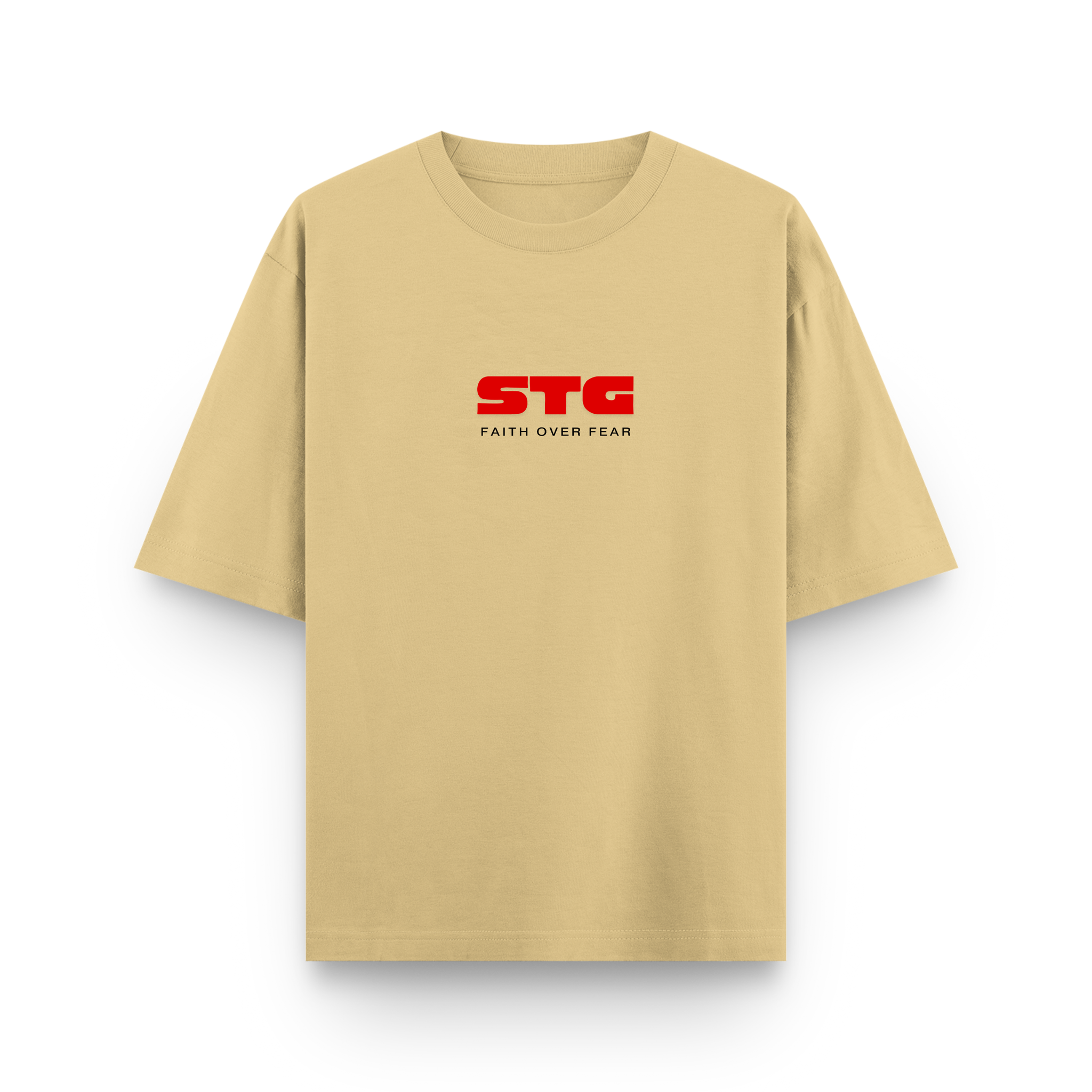 STG Signed to God Oversized Printed Beige T-Shirt