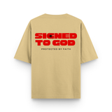 STG Signed to God Oversized Printed Beige T-Shirt