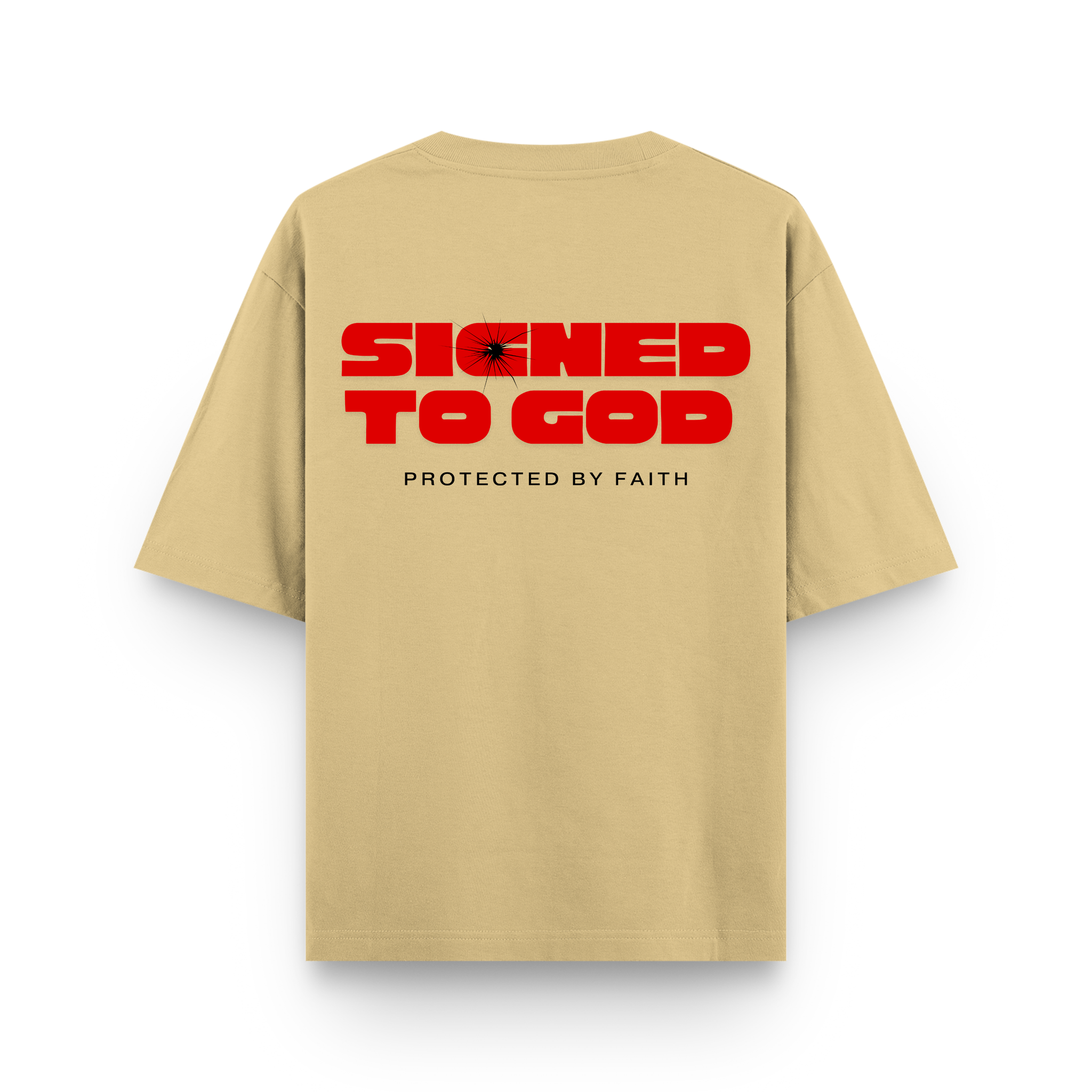 STG Signed to God Oversized Printed Beige T-Shirt