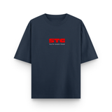 STG Signed to God Oversized Printed Navy Blue T-Shirt