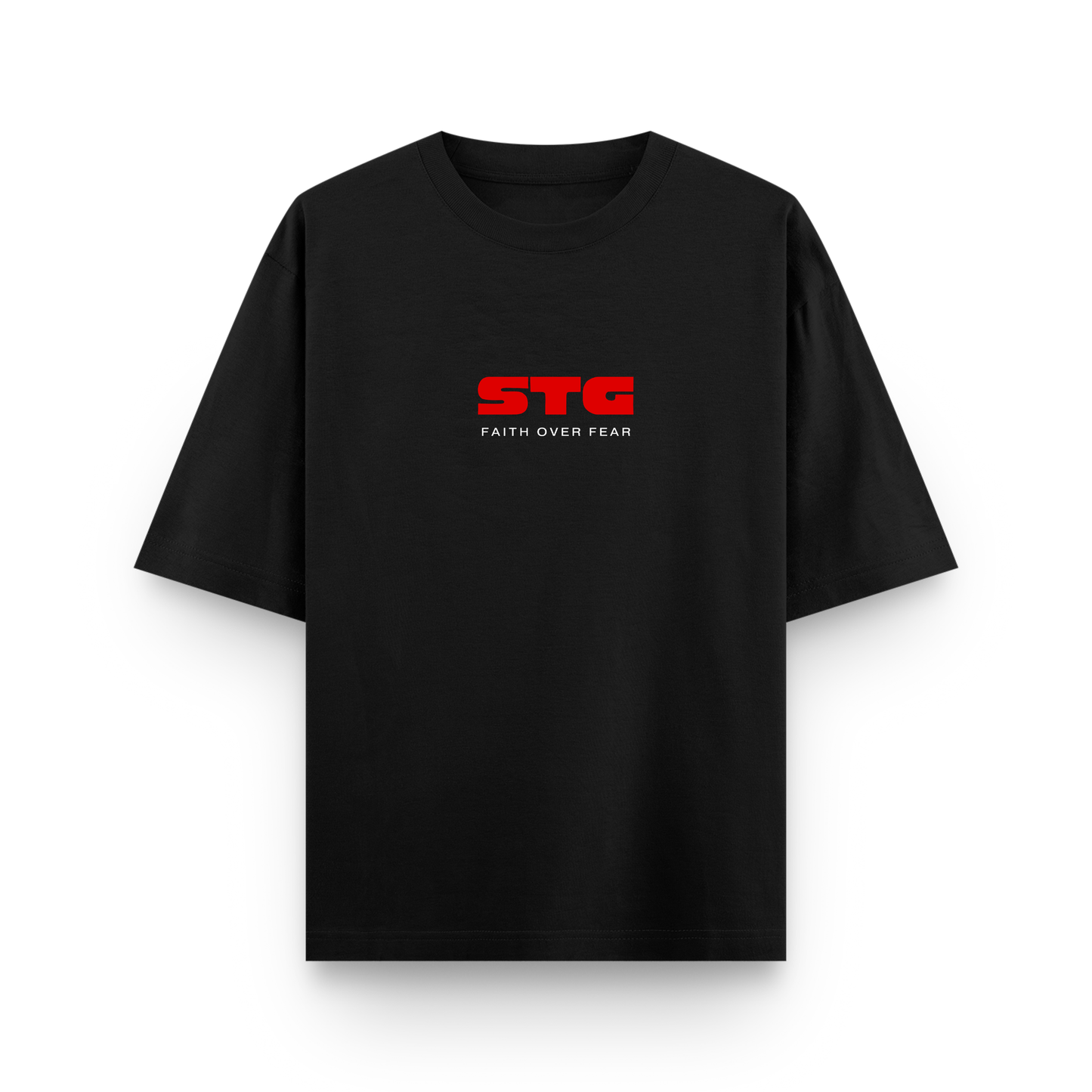 STG Signed to God Oversized Printed Black T-Shirt