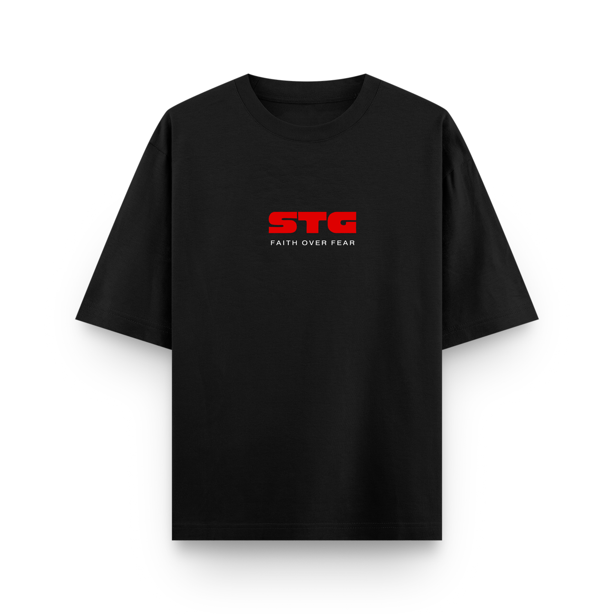 STG Signed to God Oversized Printed Black T-Shirt