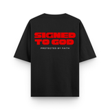 STG Signed to God Oversized Printed Black T-Shirt
