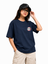 Zenitsu Thunder Oversized Cotton Unisex Navy Blue T-Shirt