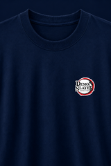 Zenitsu Thunder Oversized Cotton Unisex Navy Blue T-Shirt