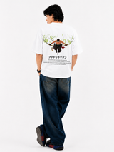 Zoro Inferno Cotton Oversized White Anime T-Shirt
