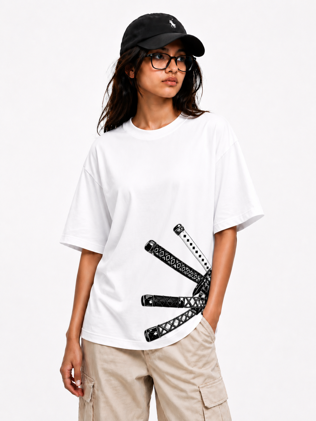 Zoro Inferno Cotton Oversized White Anime T-Shirt