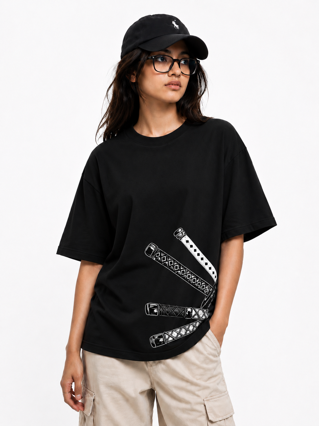 Zoro Inferno Cotton Oversized Black Anime T-shirt