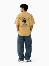 Zoro Inferno Cotton Oversized Beige Anime T-Shirt