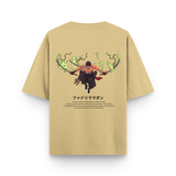 Zoro Inferno Cotton Oversized Beige Anime T-Shirt