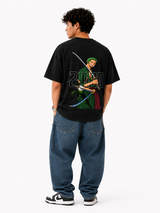 Zoro Katana Oversized Black Anime Graphic T-Shirt