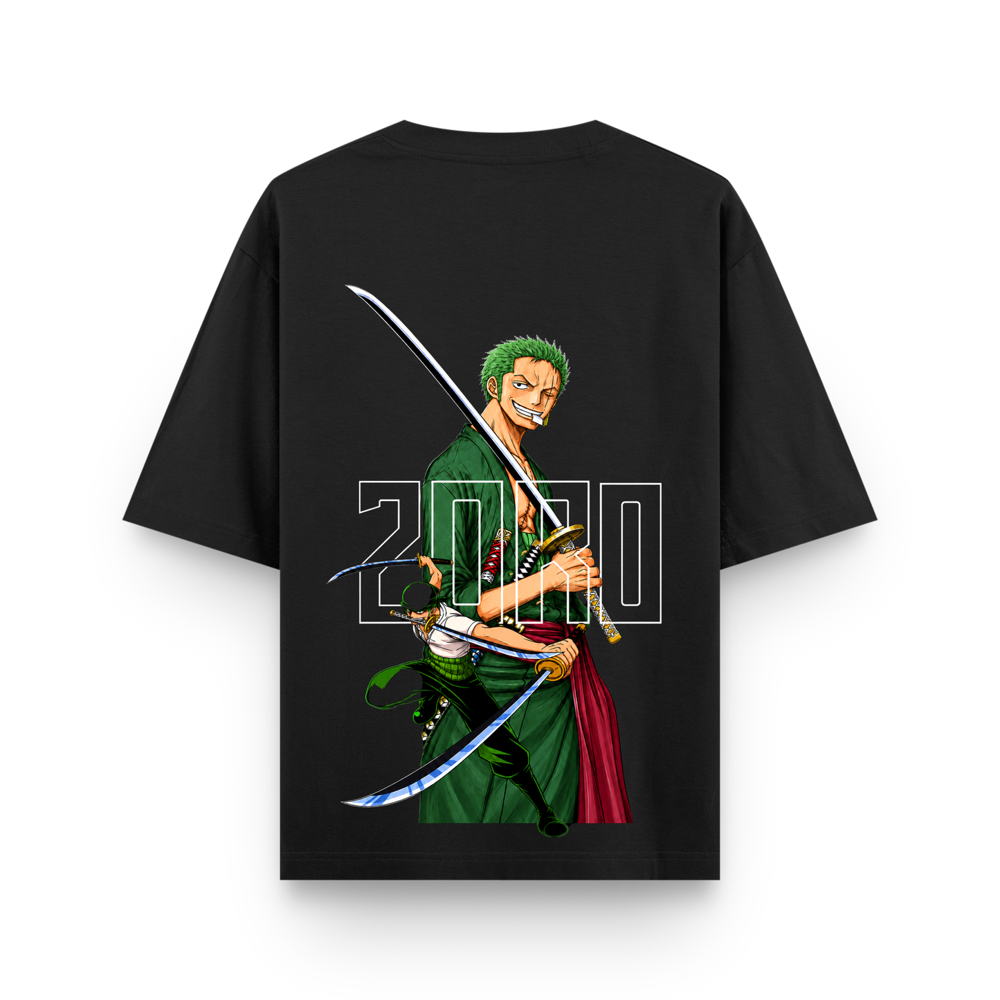 Zoro Katana Oversized Black Anime Graphic T-Shirt