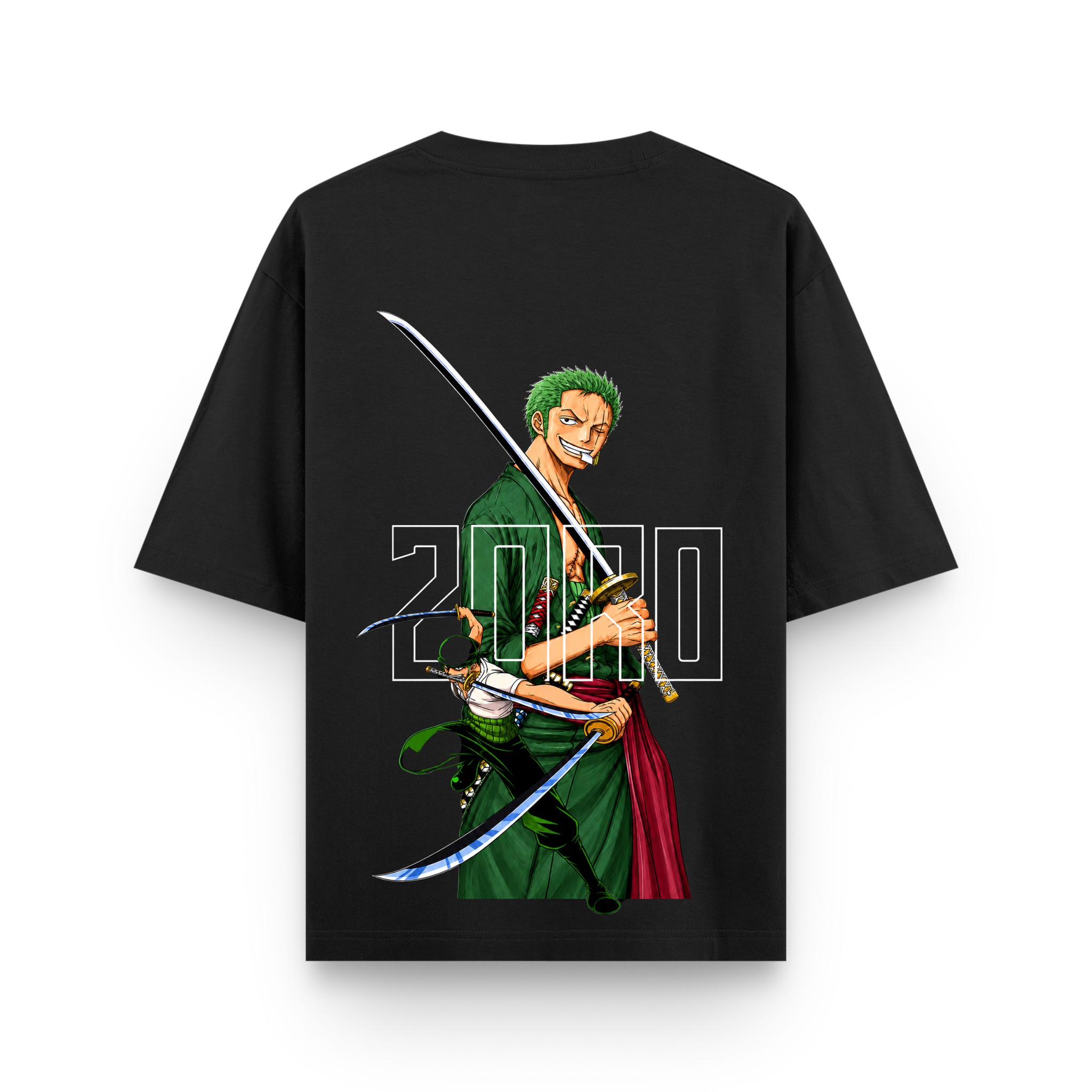 Zoro Katana Oversized Black Anime Graphic T-Shirt