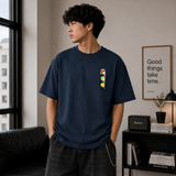 Zoro Katana Oversized Navy Blue Anime Graphic T-shirt