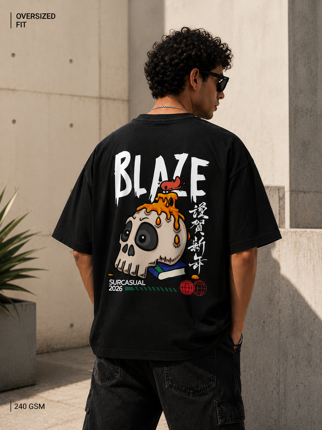 Brain On Fire Oversized Black Streetwear T-Shirt